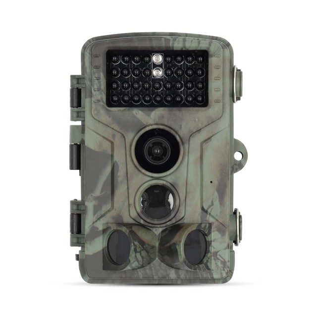 Nedis Wildcamera | 4K@10fps | 50 MPixel | 5 MPixel CMOS | IP65 | Zwart No-Glow IR | Nachtzicht | Kijkhoek: 60 ° | Bewegingssensor | Detectiehoek: 130 ° | Detectiebereik: 20 m | Scherm grootte: 2.4 " | LCD-Scherm | Bruin / Groen