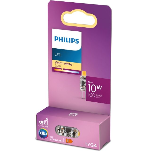 Philips LED G4 1W (10W) 12V Micro 100lm Dimbar Varmvit