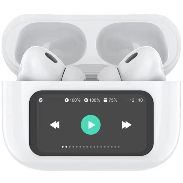 Celly SoundLED True Wireless Bluetooth-headset med LED-display ANC & ENC Vit