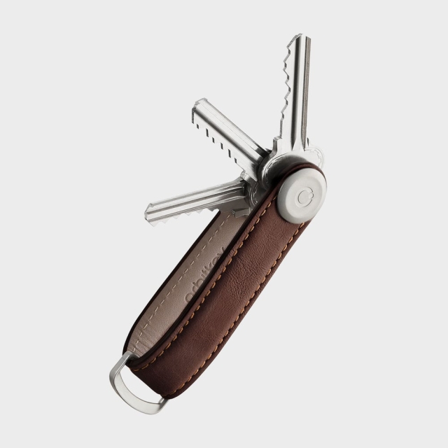 Orbitkey Leren sleutelhanger - Espresso/Bruin