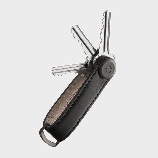 Orbitkey Leren sleutelhanger - Zwart/Zwart