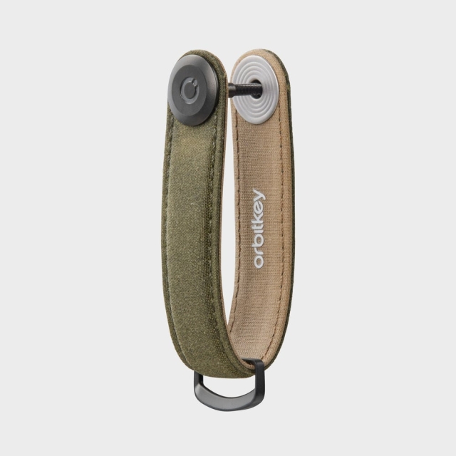 Orbitkey Sleutelorganiser van gewaxt canvas - kakigroen