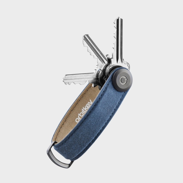 Orbitkey Waxed Canvas Key Organiser - Navy Blue