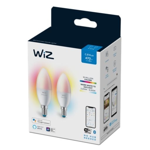 WiZ Kaars C37 E14 2-Pack Kleur