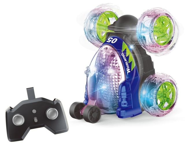 TEC-TOY Crazy Tumbler - Stuntauto met verlichting - R/C 2,4GHz - Blauw (534446)