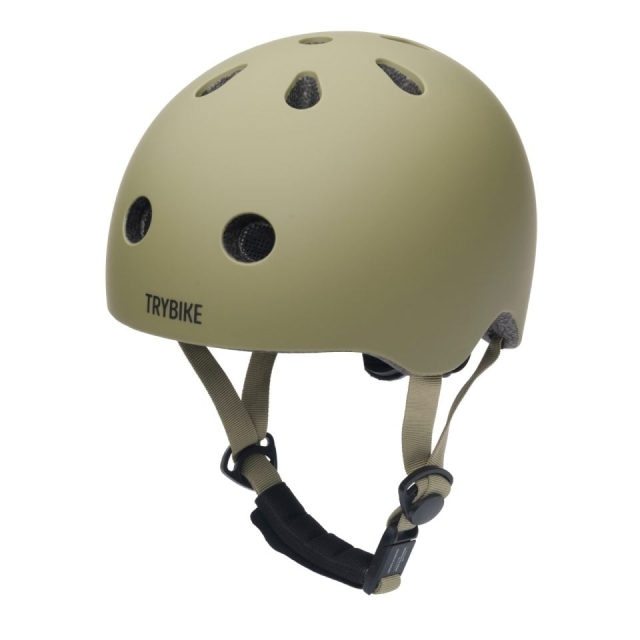Trybike Retro Helm - Vintage Matgroen - XS