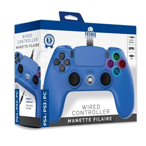 Trade Invaders Bedrade controller voor PS4 met 3M kabel - Blauw