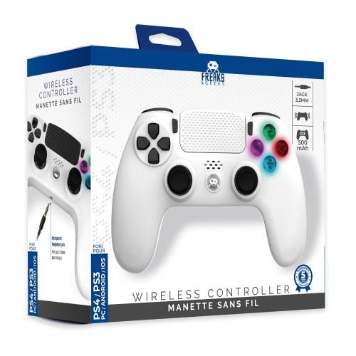 Trade Invaders Draadloze controller voor PS4 met 3,5mm jack slot - LED - Wit