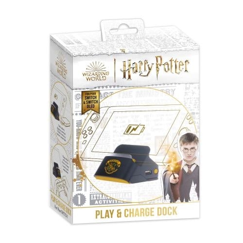 Trade Invaders Harry Potter-Nintendo Switch-2-in-1 oplaadstation en standaard-zwart Zweinstein