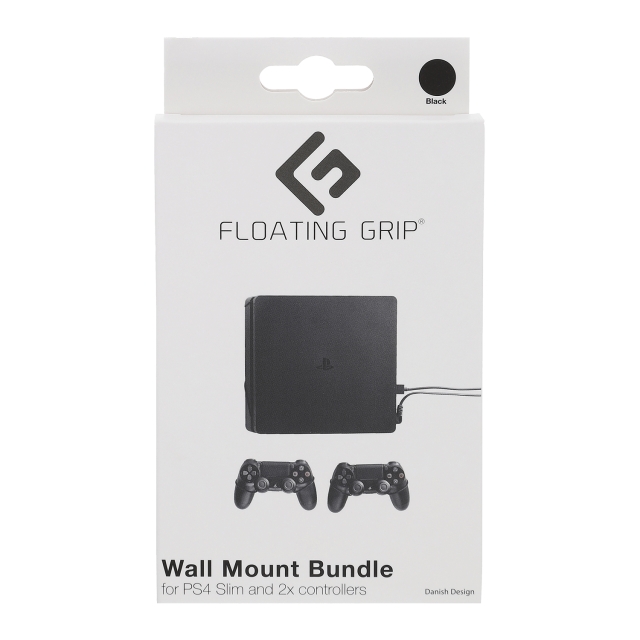 FLOATING GRIP Playstation 4 Slim en Controller Muurbevestiging - Bundel (Zwart)