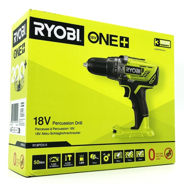 Ryobi One+ R18PD3-0 Hammer drill/screwdriver No battery 18V