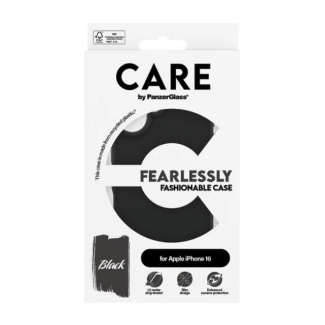 PanzerGlass CARE Fashionable case for iPhone 16 Black