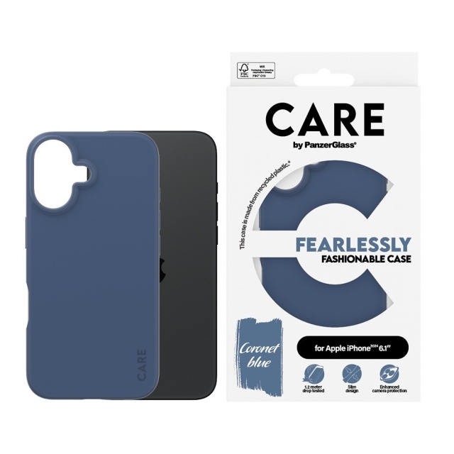 PanzerGlass CARE Fashionable Case for iPhone 16 Blue