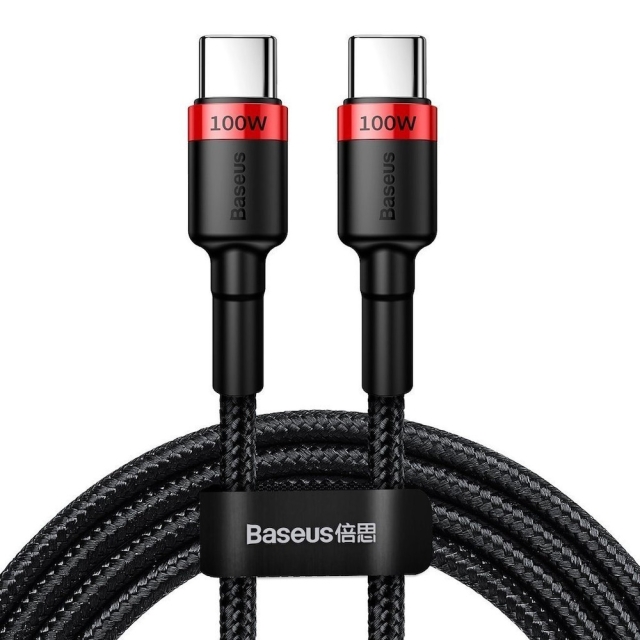 Baseus Cafule USB-C naar USB-C kabel 100W 2m rood/zwart
