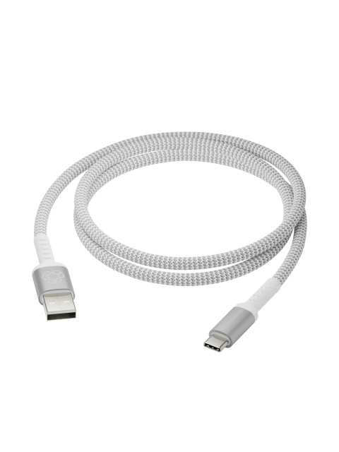 dbramante1928 Re-Charge Pro gevlochten kabel - USB-A naar USB-C, 1,2 m - Wit