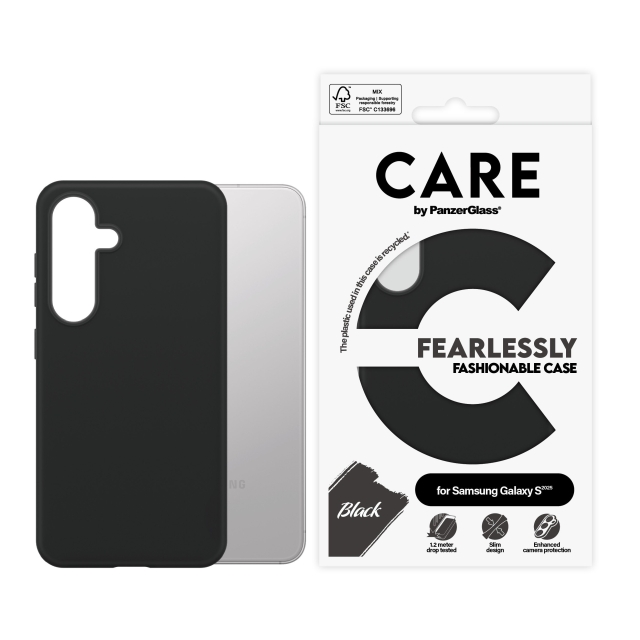 CARE by PanzerGlass - Modieus Hoesje Zwart Samsung Galaxy S25