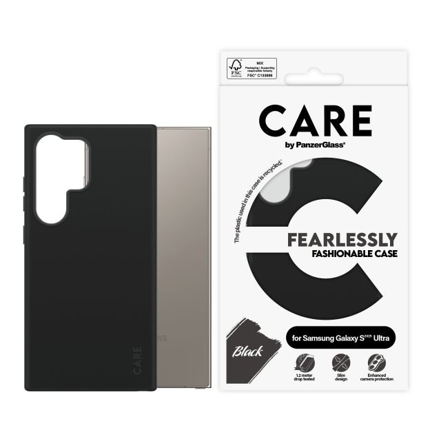 CARE by PanzerGlass - Modieus Hoesje Zwart Samsung Galaxy S25 Ultra