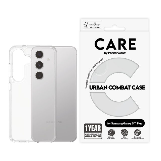 PanzerGlass CARE by PanzerGlass - Flagship case Transparant Urban Combat w. Clear Frame Samsung Galaxy S25 Plu