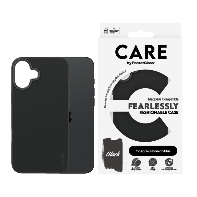 CARE by PanzerGlass - Geval - Zwart - MagSafe - iPhone 16 Plus