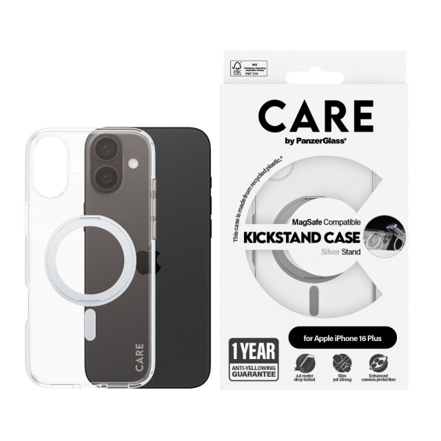 CARE by PanzerGlass - Transparant & MagSafe hoesje - iPhone 16 Plus
