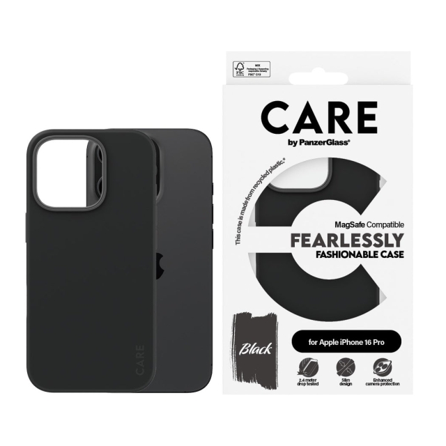 CARE by PanzerGlass - Hoesje - Zwart - MagSafe - iPhone 16 Pro