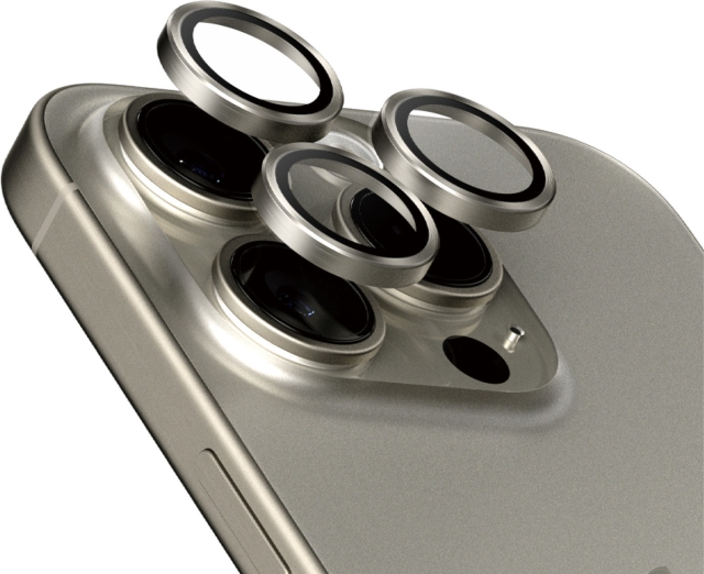 PanzerGlass Hoops cameralens cover, iPhone 15 Pro / 15 Pro Max, titanium