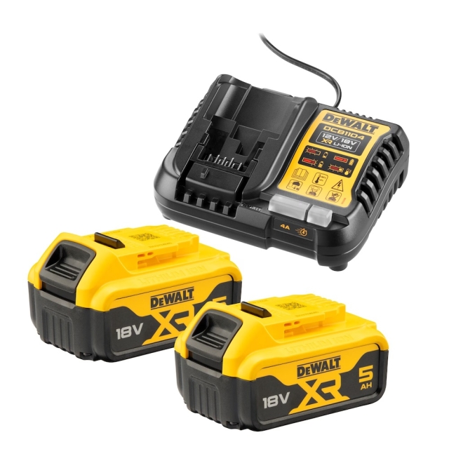 DeWALT DCB1104P2-QW 18V XR Starter Kit with charger and 2x 5A batteries
