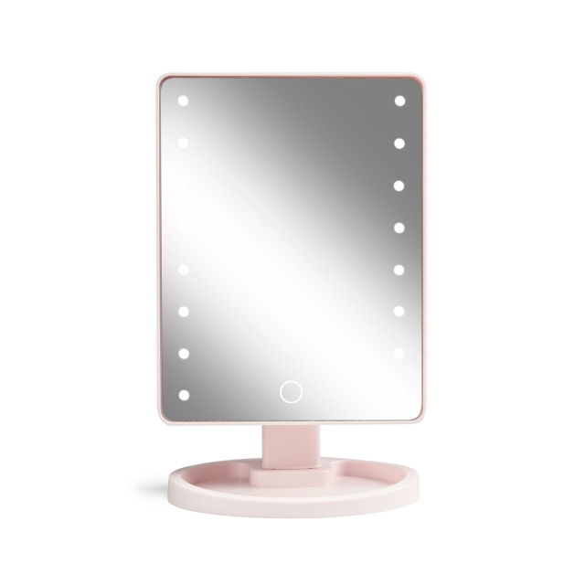 Gillian Jones Hollywoodspiegel met Touch, LED-verlichting en USB-C - Rosa