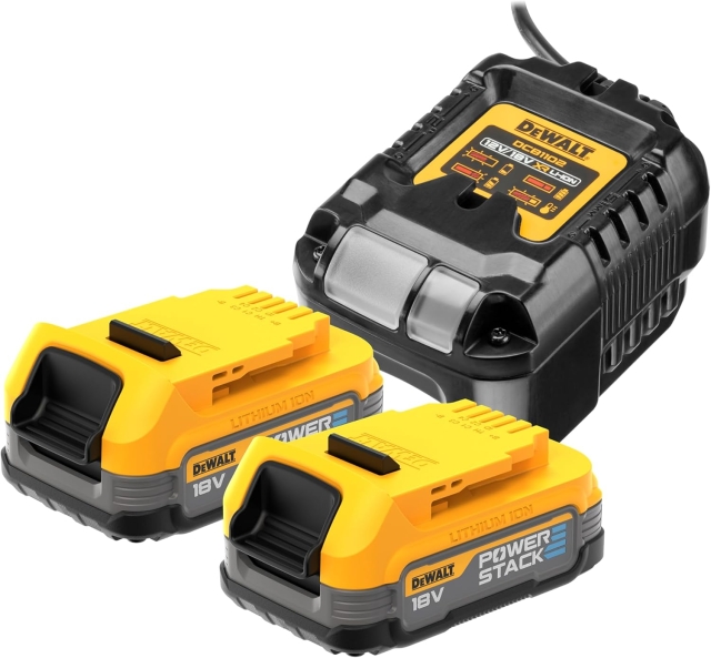 DeWALT DCB1102E2-QW Set 2 batterijen Powerstack XR 18V - 1,7Ah Li-Ion