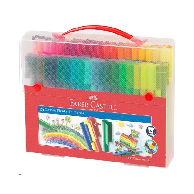 Faber-Castell connector Pennen, Etui, 80 stuks (155579)