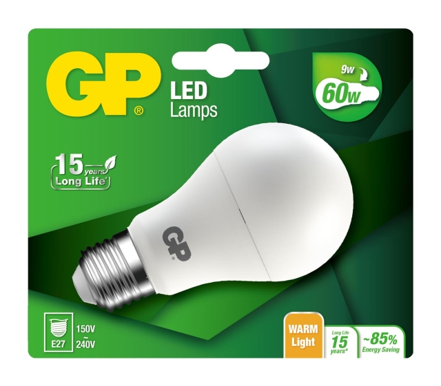 GP LED Lamp Classic, E27, 9W (60W), 806lm