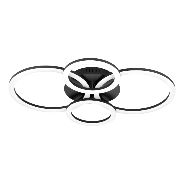 Eglo Paranday-Z plafondlamp met cirkels zwart 61,5x45 - TW - Zigbee, Bluetooth