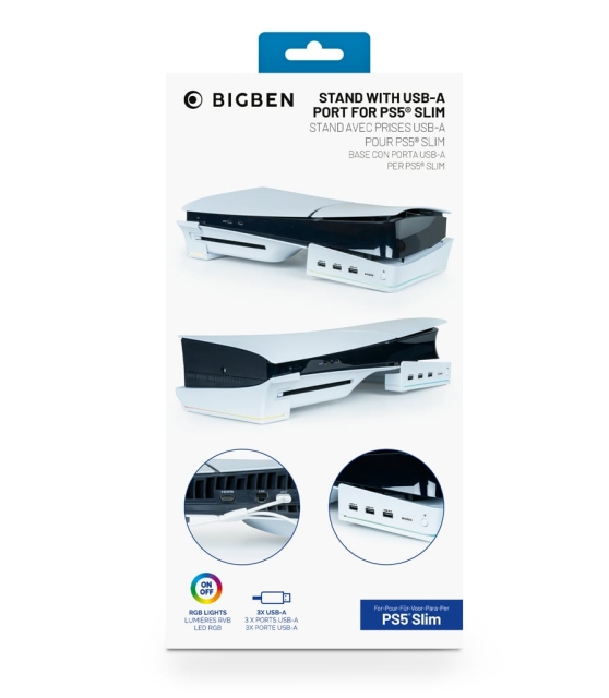 NACON Horizontaal Hub Station RGB/USB Hub, Wit PS5 Slim