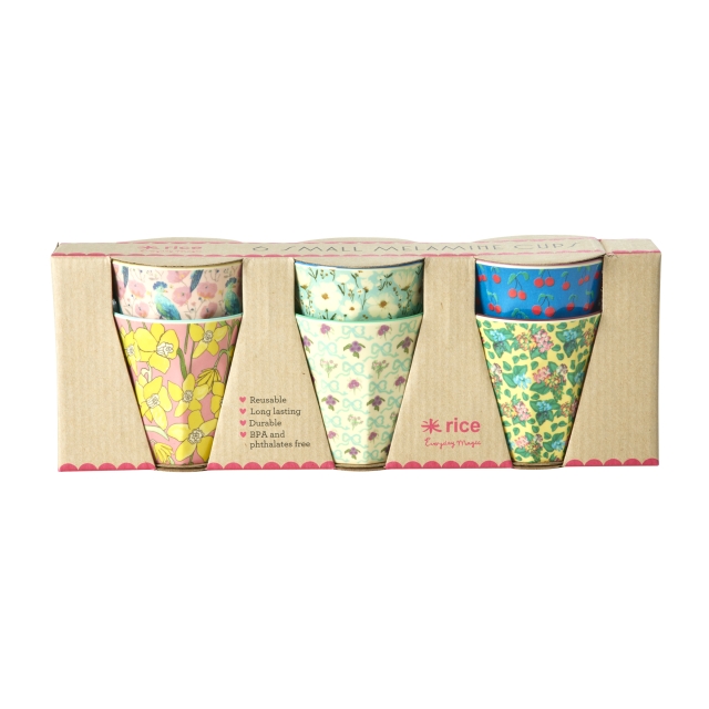 RICE Melamine bekers met Show Your True Colors prints - klein - 160 ml