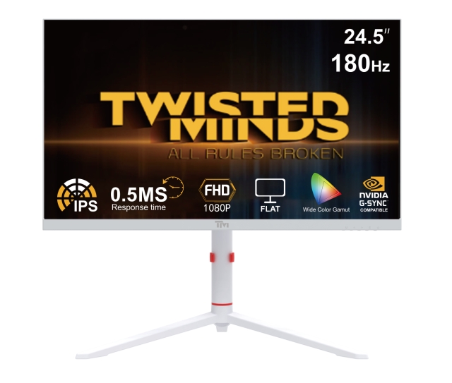 Twisted Minds Arctic Pro Series 24 FHD - 180HZ 0,5MS Fast IPS HDMI 2.1 Gaming Monitor - Wit