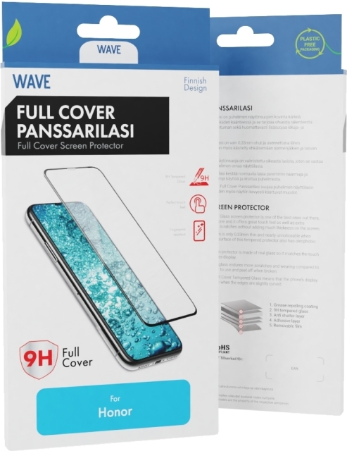 Wave Full Cover gepantserd glas, Honor 20 / Honor 20 Pro / Huawei Nova 5T, zwart