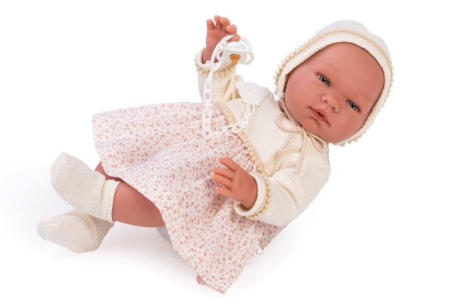 ASI Maria pop in jurk met kleine bloemetjes, 43 cm