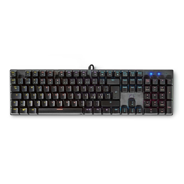 Nedis Bedraad Gaming Toetsenbord | USB Type-A | Mechanische Toetsen | LED | QWERTY | Scandinavisch | USB Gevoed | Lengte stroomkabel: 1.50 m | Gaming