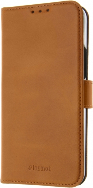 Insmat Exclusive Flip Case portemonnee, iPhone 14, bruin