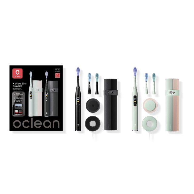 Oclean Elektrisk Tandborste X Ultra 20 S Duo Set Grön+Svart