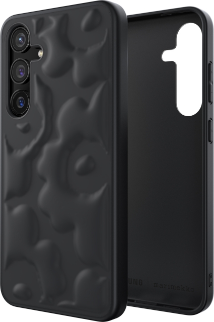 Samsung x Marimekko hoesje met reliëf, Samsung Galaxy S24+, zwart