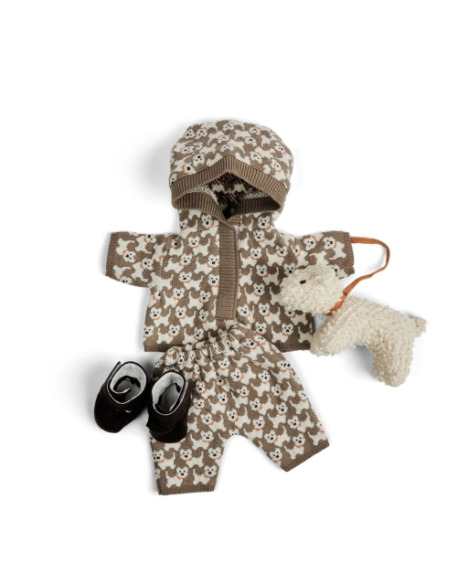Smallstuff Poppenkleding, zweetpak met AO hondjes, schoentjes en hond - (40010-45)