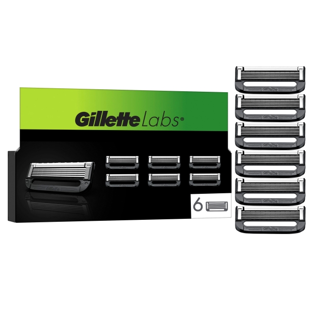 Gillette GilletteLabs Scheermesjes - Groen/Zwart - 6 stuks