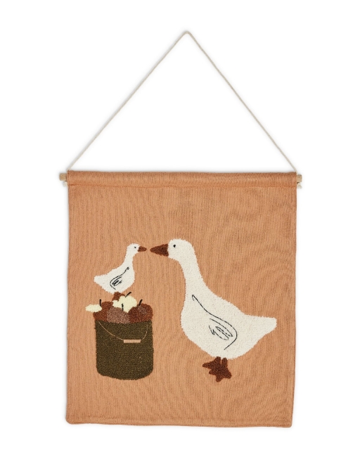 Smallstuff Muurdeco, Farmliving Ganzen - Natuurlijk - 37x33 cm (40023-11)
