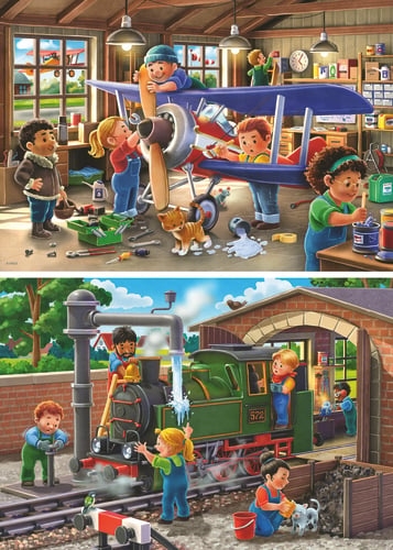 Ravensburger Vliegtuig & trein reparaties 2x24p - (12004044)