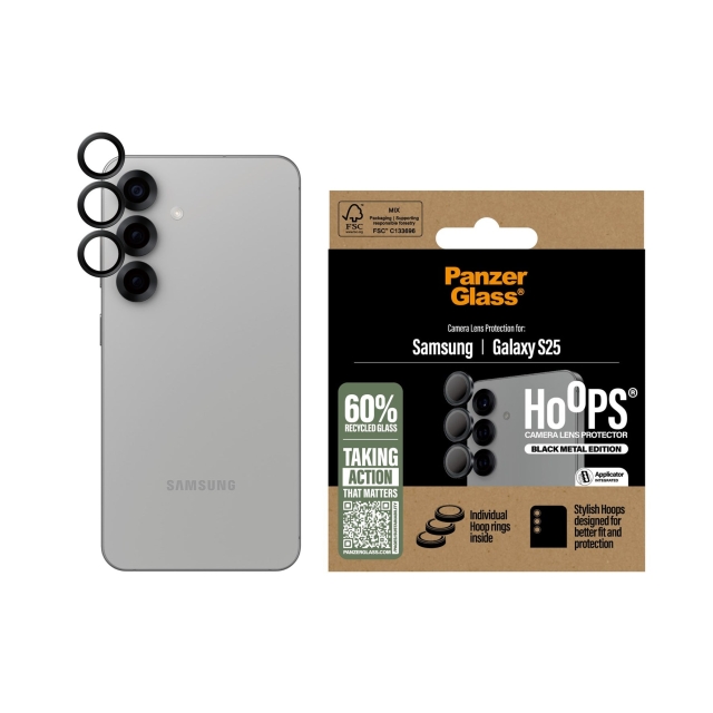 Panzer Glas - Hoops lensbescherming Galaxy S25, zwart