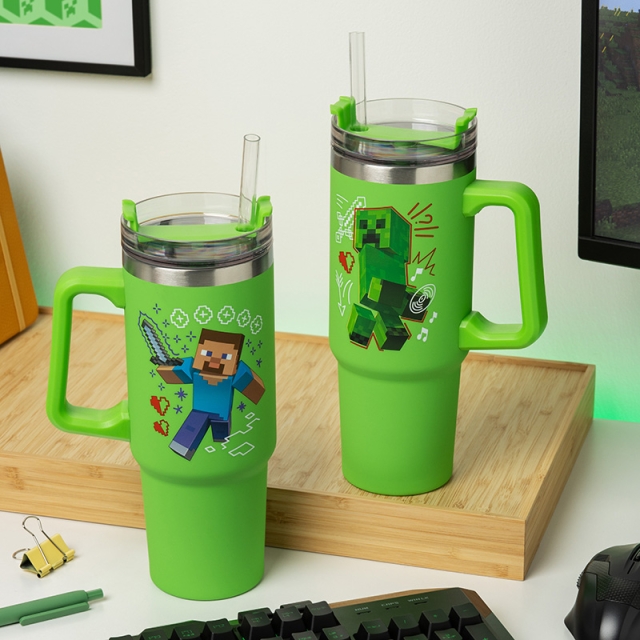 Paladone Minecraft Groene 900 ml Multiway Reisbeker Rietje
