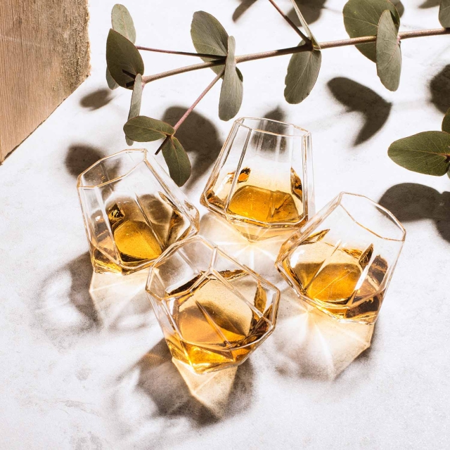 Mad Monkey Diamanten borrelglazen - set van 4