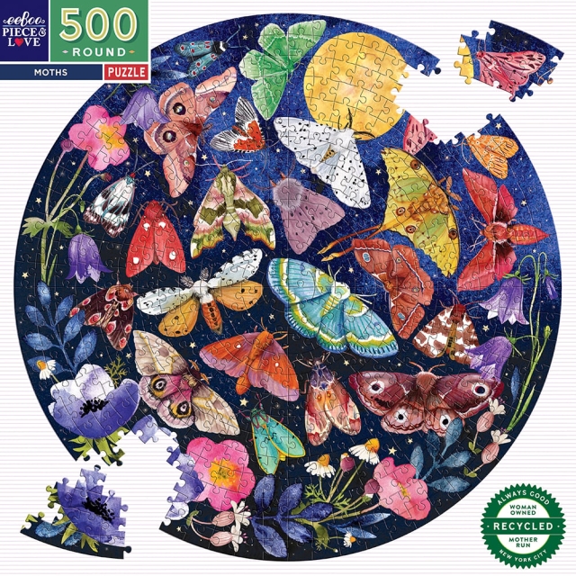 eeBoo Ronde puzzel 500 stuks - Motten - (EPZFMOT