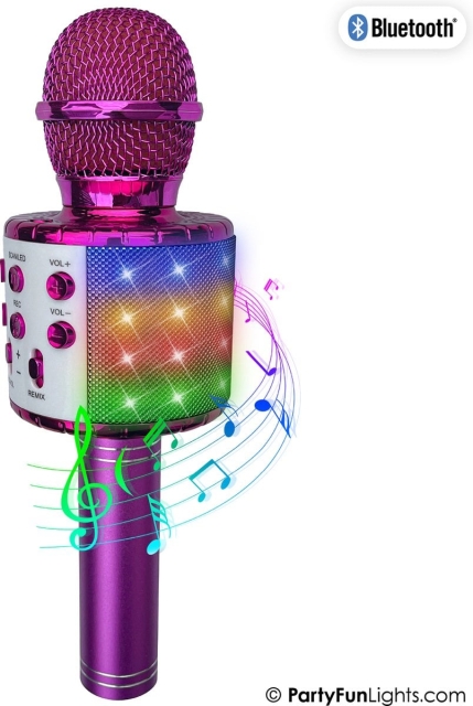 Party Fun Lights Karaoke microphone with speaker - Pink (605601)